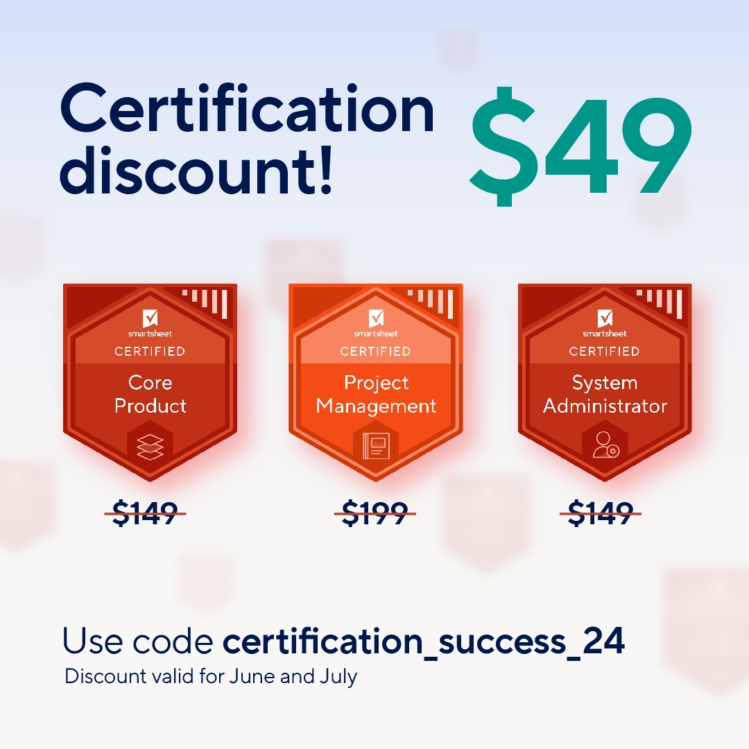 There s Never Been A Better Time To Get Smartsheet Certified Don t Miss Out Explore Our Certification Offerings Https t co 9qtFP9u8fZ