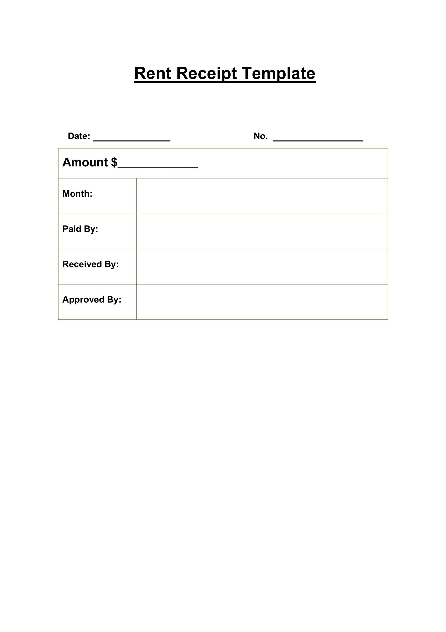 rent receipt template word