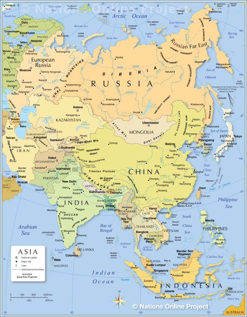 Student labeling Asia map page