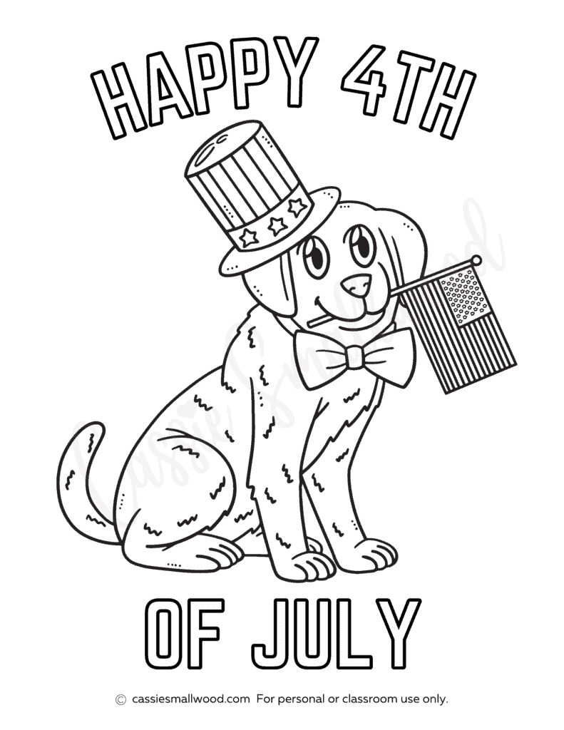 Teacher uses printable 4th july pages in class