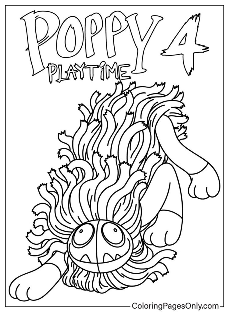 Child coloring a yarnaby coloring page at desk