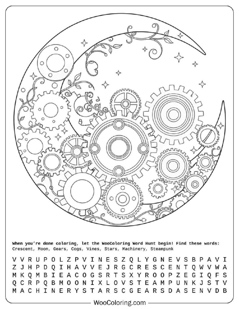 Group of kids coloring moon color pages together