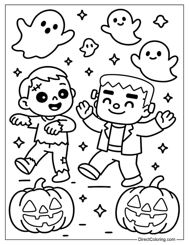 teacher guiding students during a coloring activity