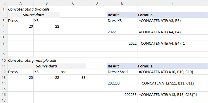 Excel worksheet showing TEXTJOIN in use across a range