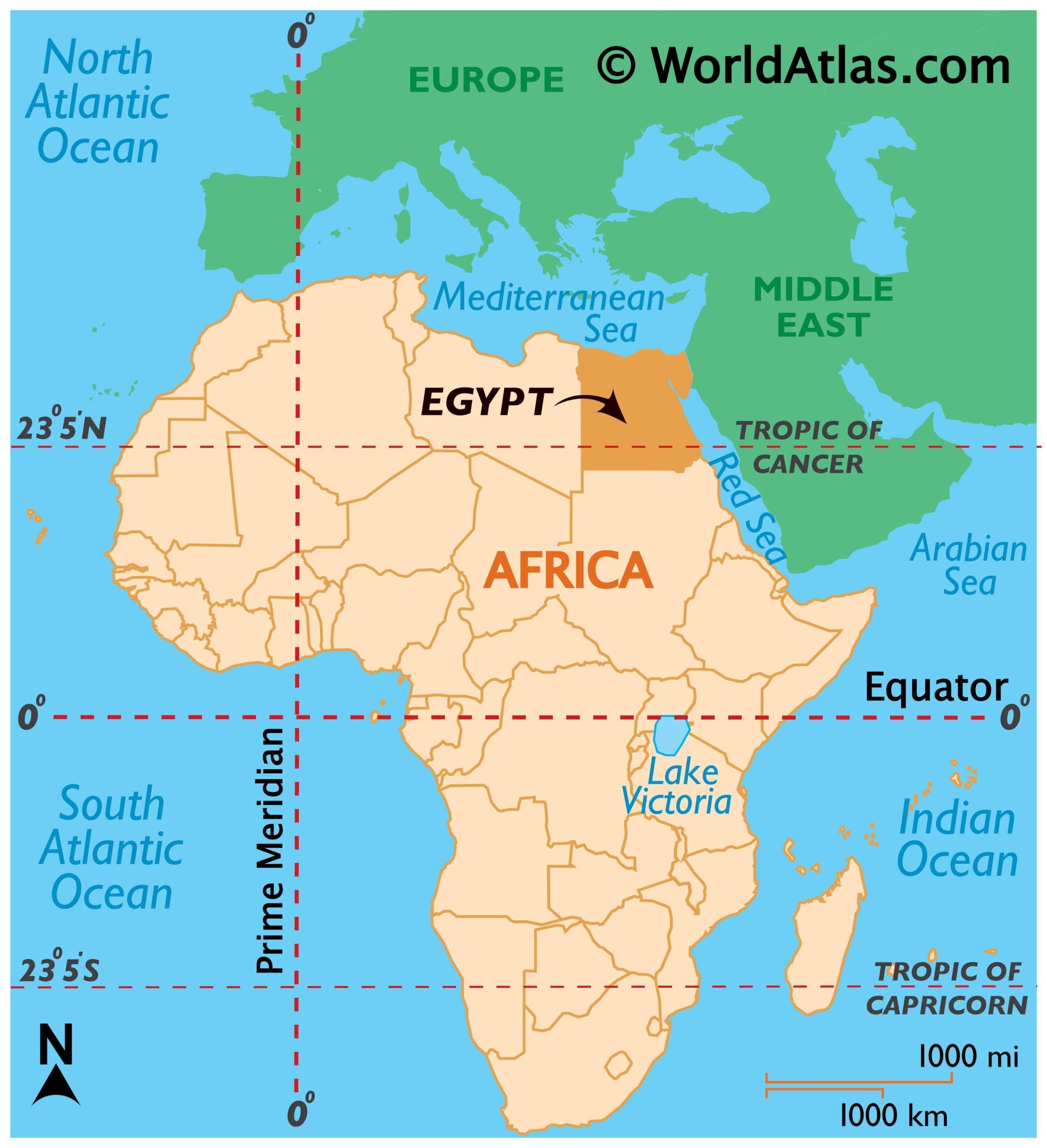 Teacher guiding students over Egypt map