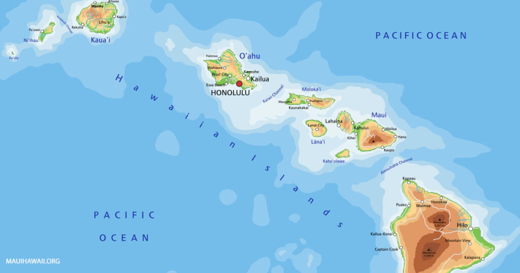 Compass rose indicating cardinal directions on Hawaii