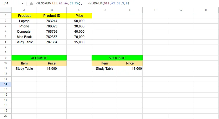 Version compatibility notice for Excel lookups