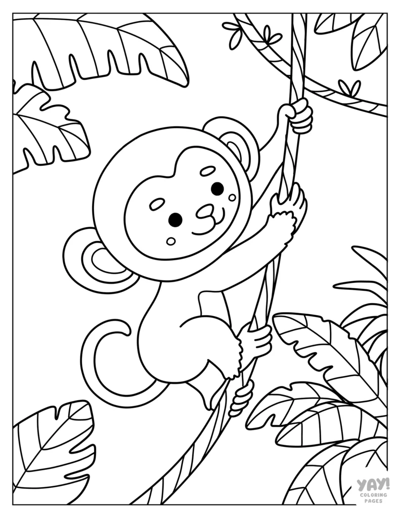 Completed jungle animal coloring pages displayed on a classroom wall