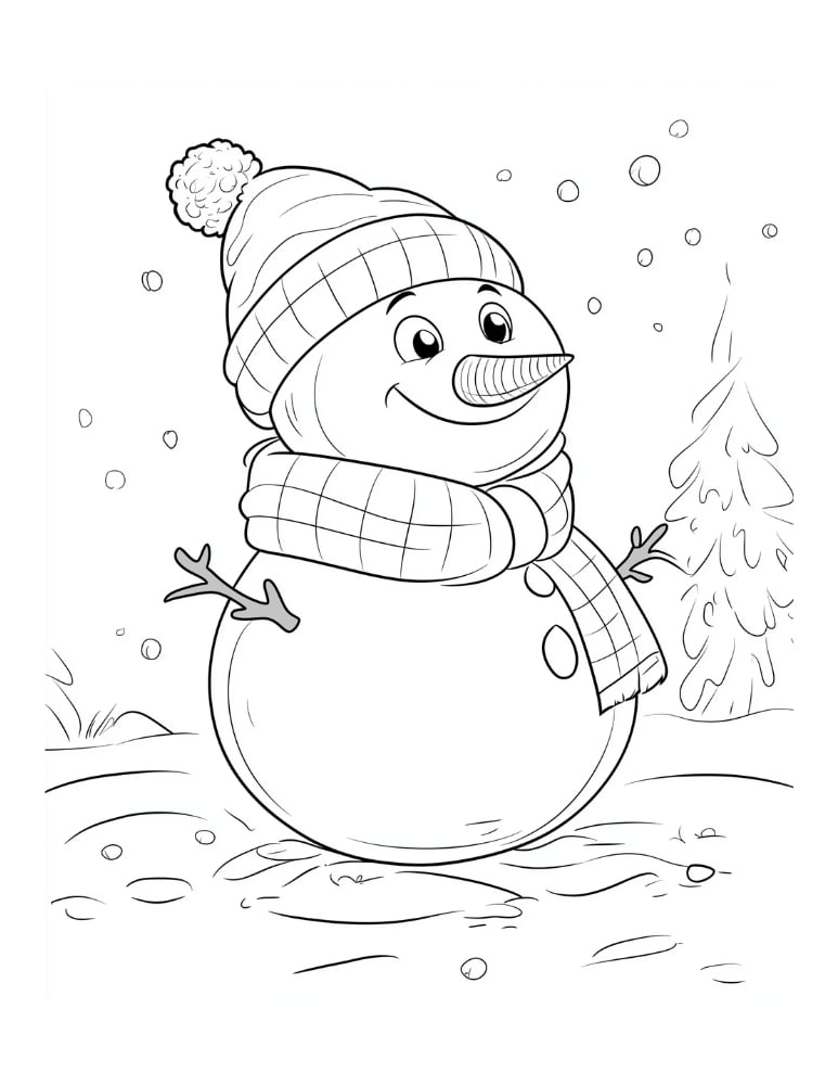 Teacher guiding students during snowman coloring activity